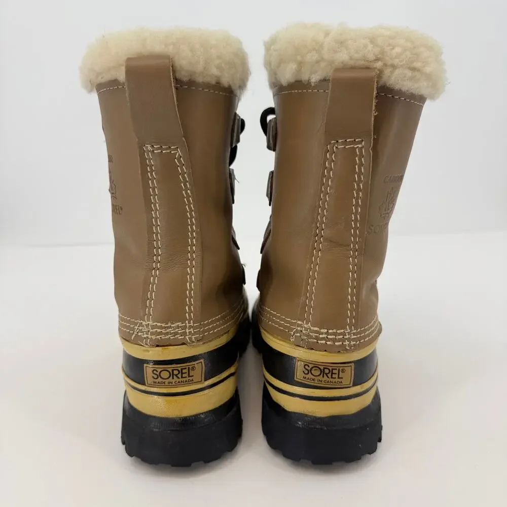 Vintage Sorel Caribou Boots Womens 8 Mens 6 Kaufman Canada Wool Lined Maple Leaf
